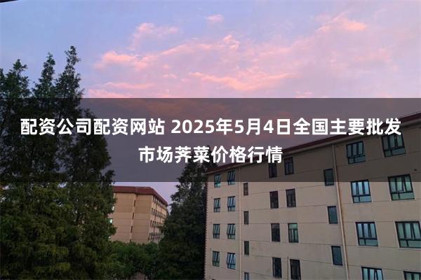 配资公司配资网站 2025年5月4日全国主要批发市场荠菜价格行情